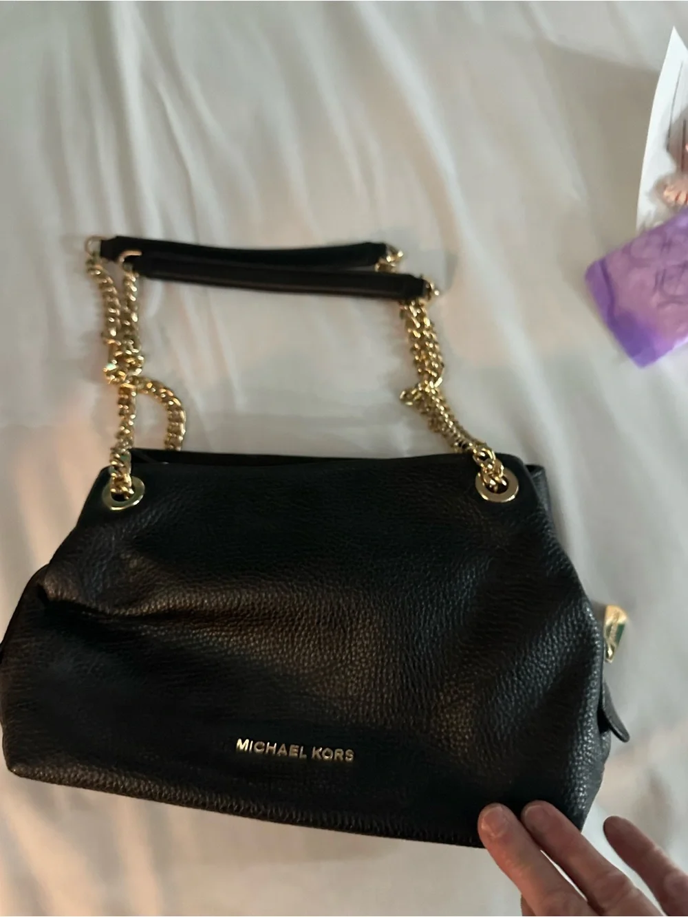 Coach Chocolate Pebbled Leather Shoulder Tote with Gold Hardware